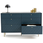 Комод с 6 выдвижными ящиками Scale Ornament Blue Chest of Drawers варинант исполнения - 4 | Loft Concept в Краснодаре