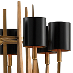 Люстра с 8-ю черными цилиндрическими плафонами Stylistic Lines варинант исполнения - 1 | Loft Concept в Краснодаре