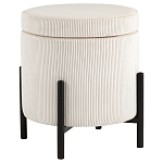 Молочный пуф на черных ножках SANJAY варинант исполнения - 1 | Loft Concept в Краснодаре