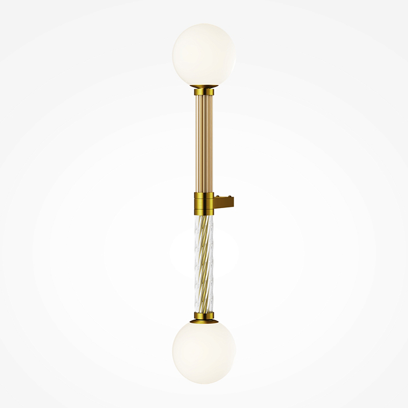 Бра со стеклянными вставками Helios Латунь Прозрачное Стекло в Краснодаре | Loft Concept 