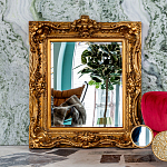 Зеркало настенное золотое с резным орнаментом Classic Ornament Mirror варинант исполнения - 2 | Loft Concept в Краснодаре