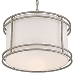 Подвесной светильник в виде барабана с тканевым абажуром и металлическим каркасом Warm Glow варинант исполнения - 2 | Loft Concept в Краснодаре