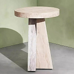 Дизайнерский журнальный стол с круглой каменной столешницей Utezu варинант исполнения - 1 | Loft Concept в Краснодаре