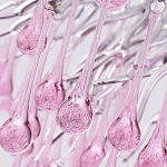 Люстра овальная с розовыми стеклянными подвесками в форме капель FAIRYTREE Light варинант исполнения - 1 | Loft Concept в Краснодаре