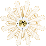 Часы настенные из металла в виде солнца с белым циферблатом Mirror Tower Clock варинант исполнения - 1 | Loft Concept в Краснодаре