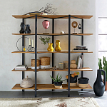 Стеллаж из массива дуба и стали Robson Rack Industrisal Metal Rust варинант исполнения - 4 | Loft Concept в Краснодаре