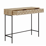 Консоль напольная деревянная с выдвижным ящиком с резным орнаментом HEATON CONSOLE OAK варинант исполнения - 1 | Loft Concept в Краснодаре