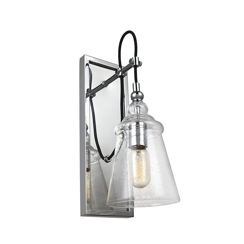 Бра с плафоном в форме колокола из прозрачного стекла с пузырьками Feiss Хром Прозрачное Стекло в Краснодаре | Loft Concept 