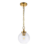 Подвесной светильник латунного цвета с прозрачным стеклянным плафоном Feiss варинант исполнения - 11 | Loft Concept в Краснодаре