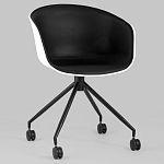 Офисное кресло из пластика с мягким сиденьем Eggshell Black варинант исполнения - 2 | Loft Concept в Краснодаре