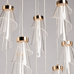 Люстра каскадная с 10-ю прозрачными плафонами Wave Line варинант исполнения - 4 | Loft Concept в Краснодаре