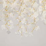 Люстра подвесная золотого цвета с декоративными ветвями и прозрачными рельефными подвесками FAIRYTREE Light варинант исполнения - 8 | Loft Concept в Краснодаре