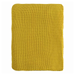 Плед из хлопка жемчужной вязки горчичного цвета Waffle Comfort варинант исполнения - 4 | Loft Concept в Краснодаре