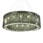 Круглая люстра с хрустальными подвесками Crystal Art Chrome Green Chandelier 12 варинант исполнения - 2 | Loft Concept в Краснодаре