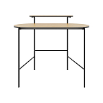 Стол письменный овальной формы с полкой LOUB WORKING TABLE BLACK OAK варинант исполнения - 1 | Loft Concept в Краснодаре