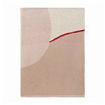 Плед из хлопка бежевого цвета с абстрактным принтом Elysian Flow Peach варинант исполнения - 2 | Loft Concept в Краснодаре