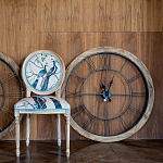 Часы настенные деревянные с римскими цифрами чёрного цвета Clock with History варинант исполнения - 3 | Loft Concept в Краснодаре