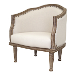 Кресло низкое с мягкой обивкой из льна на 4-х деревянных ножках Emile Armchair beige варинант исполнения - 3 | Loft Concept в Краснодаре