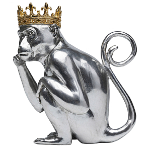 Статуэтка обезьяна в короне серебряная Golden Monkey