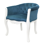 Кресло низкое в стиле прованс Louis French Armchair white and blue velour варинант исполнения - 3 | Loft Concept в Краснодаре