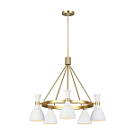 Люстра с 5-ю плафонами в форме песочных часов с узкими перфорированными отверстиями Feiss варинант исполнения - 13 | Loft Concept в Краснодаре