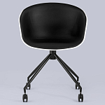 Офисное кресло из пластика с мягким сиденьем Eggshell Black варинант исполнения - 4 | Loft Concept в Краснодаре