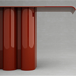 Консоль красная с цилиндрическим основанием Giorgio варинант исполнения - 2 | Loft Concept в Краснодаре