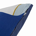 Подушка декоративная хлопковая синего цвета с абстрактным принтом Elysian Flow Azure варинант исполнения - 4 | Loft Concept в Краснодаре