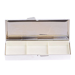 Таблетница карманная прямоугольная с 3-мя отделениями с зеркалом и накладкой из натурального камня Содалит Silver Stone Pillboxes варинант исполнения - 2 | Loft Concept в Краснодаре