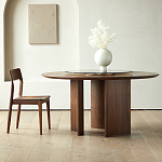 Стол обеденный круглый с двойной столешницей Walnut Wood Table варинант исполнения - 9 | Loft Concept в Краснодаре