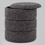 Пуф Three Gray в ткани букле серого цвета варинант исполнения - 2 | Loft Concept в Краснодаре