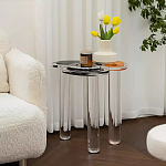 Дизайнерский журнальный стол с фигурной столешницей на 3-х прозрачных ножках Rahakif варинант исполнения - 4 | Loft Concept в Краснодаре