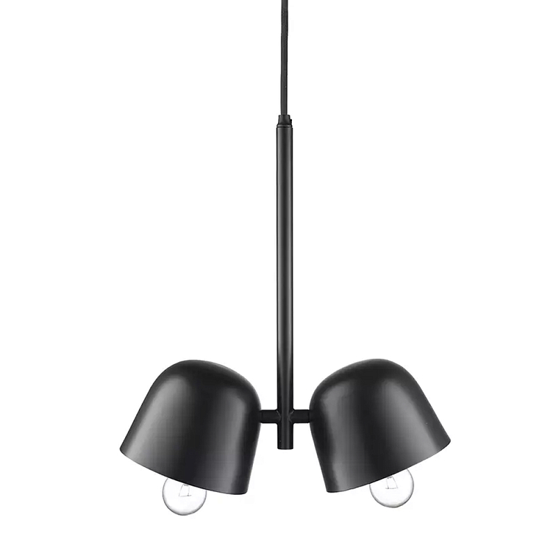 Подвесной светильник черный с 2-мя плафонами Pendant lamp Black Черный в Краснодаре | Loft Concept 