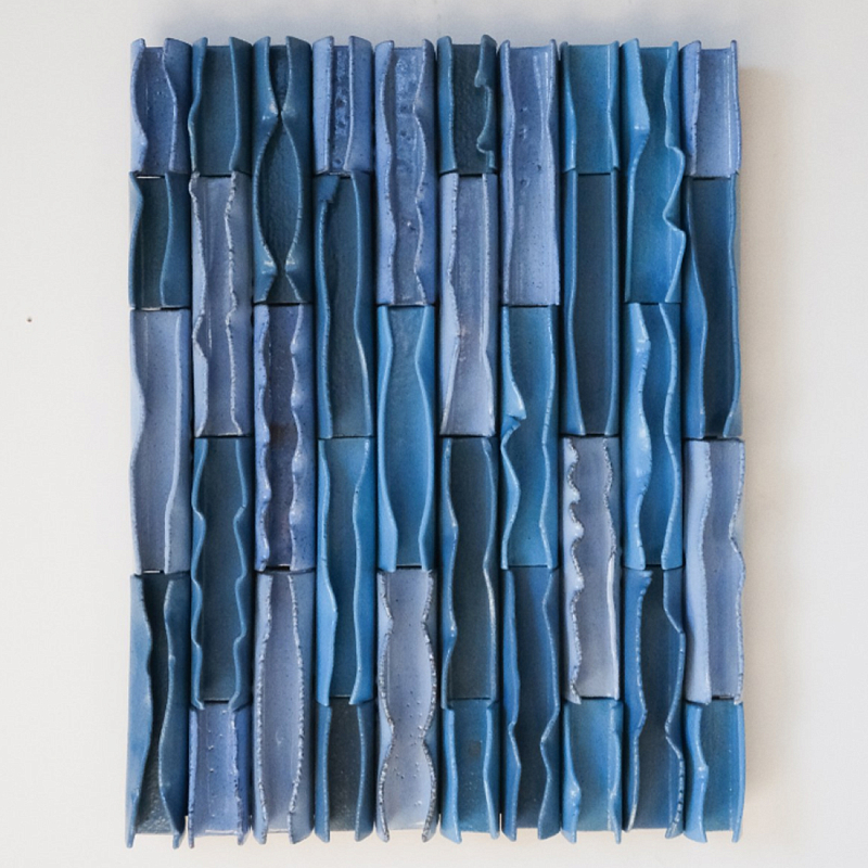 Объемное Панно Vertical Blue Rhythmic Waves Синий Объемное Панно Vertical Blue Rhythmic Waves Синий в Краснодаре | Loft Concept
