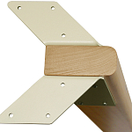 Обеденный стол с прямоугольной бежевой столешницей из стекла на 4-х деревянных ножках Beige Marble варинант исполнения - 5 | Loft Concept в Краснодаре