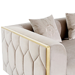 Диван двухместный  бежевый с золотым каркасом Bertrude варинант исполнения - 2 | Loft Concept в Краснодаре