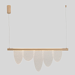 Люстра подвесная с пятью прозрачными элементами в форме лепестков и золотистым металлическим основанием DALI Tonin Casa варинант исполнения - 3 | Loft Concept в Краснодаре