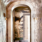 Обои ручная роспись Bamboo River Blossom Original colourway on Deep Rich Gold gilded paper with pearlescent antiquing варинант исполнения - 2 | Loft Concept в Краснодаре