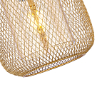 Подвесной светильник со стеклянным плафоном цилиндрической формы и металлической сеткой Metal Mesh Gold варинант исполнения - 4 | Loft Concept в Краснодаре