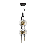 Подвесной светильник с черным основанием и золотистым декором Bruno Duo варинант исполнения - 2 | Loft Concept в Краснодаре