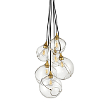 Подвесной светильник с шестью прозрачными стеклянными шарообразными плафонами Hinkley варинант исполнения - 1 | Loft Concept в Краснодаре