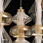 Люстра с плафонами из прозрачного и янтарного стекла в виде шаров и ромбов Gabriel Scott Luna варинант исполнения - 11 | Loft Concept в Краснодаре