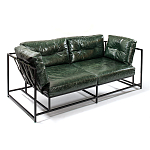 Диван Лофт Натуральная Винтажная кожа Зеленый Two Seat Encounter Leather Sofa варинант исполнения - 3 | Loft Concept в Краснодаре