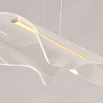 Люстра линейная с прозрачным волнообразным плафоном Wave Line варинант исполнения - 9 | Loft Concept в Краснодаре