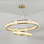 Люстра с 2-мя кольцами из натурального камня с регулируемыми плафонами Durability of Stone варинант исполнения - 3 | Loft Concept в Краснодаре