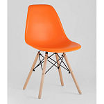 Пластиковый стул на ножках из массива бука Eames Orange варинант исполнения - 1 | Loft Concept в Краснодаре