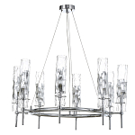 Люстра подвесная круглая с 8-ю цилиндрическими плафонами из стекла LIAISON варинант исполнения - 1 | Loft Concept в Краснодаре