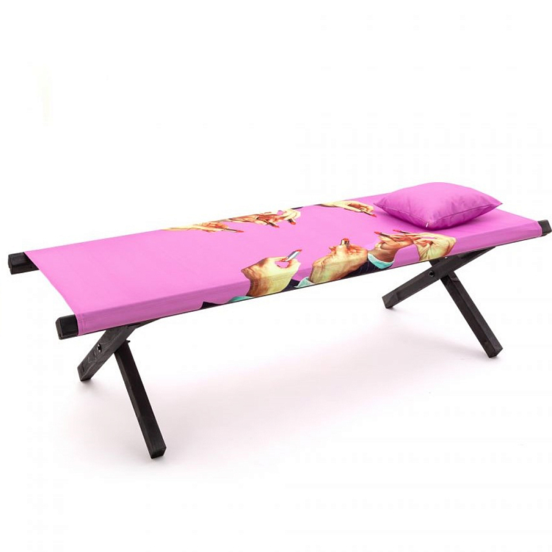 Шезлонг Seletti Poolbed Lipstick Pink Розовый Черный в Краснодаре | Loft Concept 