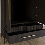 Шкаф платяной Primo с выдвижными ящиками шпон Темный орех варинант исполнения - 5 | Loft Concept в Краснодаре