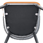 Стул оранжевый с высокой спинкой из искуственной кожи на серых металлических ножках Enigma Orange варинант исполнения - 5 | Loft Concept в Краснодаре